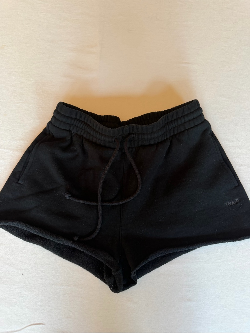 Aritzia TNA Black Women's Lounge Shorts - Cozy Boyfriend Fit Drawstring small